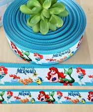 7/8  1.5" 1 YD The Little Mermaid Grosgrain Ribbon Ariel Disney Princess Hair