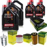 MANN-FILTER Inspektionspaket 14L Motul 5W-30 8100 X-Clean+ FüR Audi A8 6.0 W12