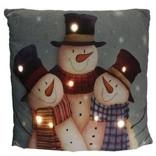 Christmas Light Up Cushion 60cm x 60cm - Snowman