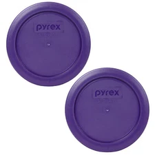 Pyrex 7200-PC Plum Purple 5in. Round Plastic Replacement Lid Cover (2-Pack)