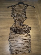 V-neck Net Dress Black With Rhinestones Size 0-8