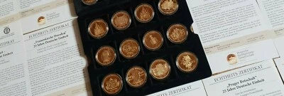 Auswahl Sonderprägungen "25 Jahre Deutsche Einheit"mit 24-Karat Gold Auflage PP. - Bild 1 von 4
