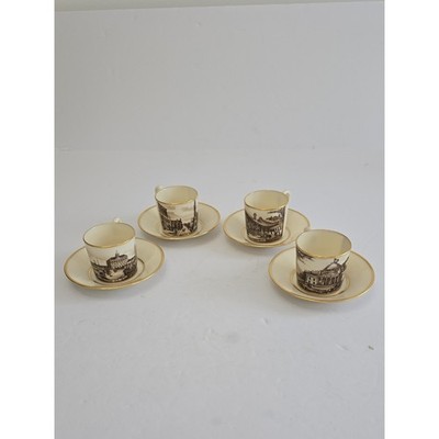 Lenox Historical China Set Of 4 Minga Pope  Patchin Cups Saucers