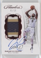 2017 Panini Flawless Vertical Ruby 1/15 DeMarcus Cousins #VP-DC Patch Auto 3d3