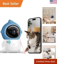 Pet Camera Indoor, 5G/2.4G WiFi Camera for Dog/Cat with Laser Toy, 3MP Pet Se...