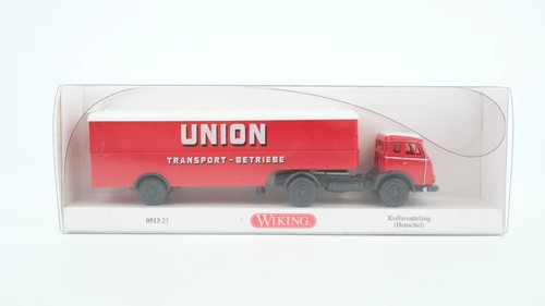 Wiking 1/87 051323 camión maleta semirremolque Henschel "Union-Transport" - EMBALAJE ORIGINAL NUEVO | Condition: Gebraucht