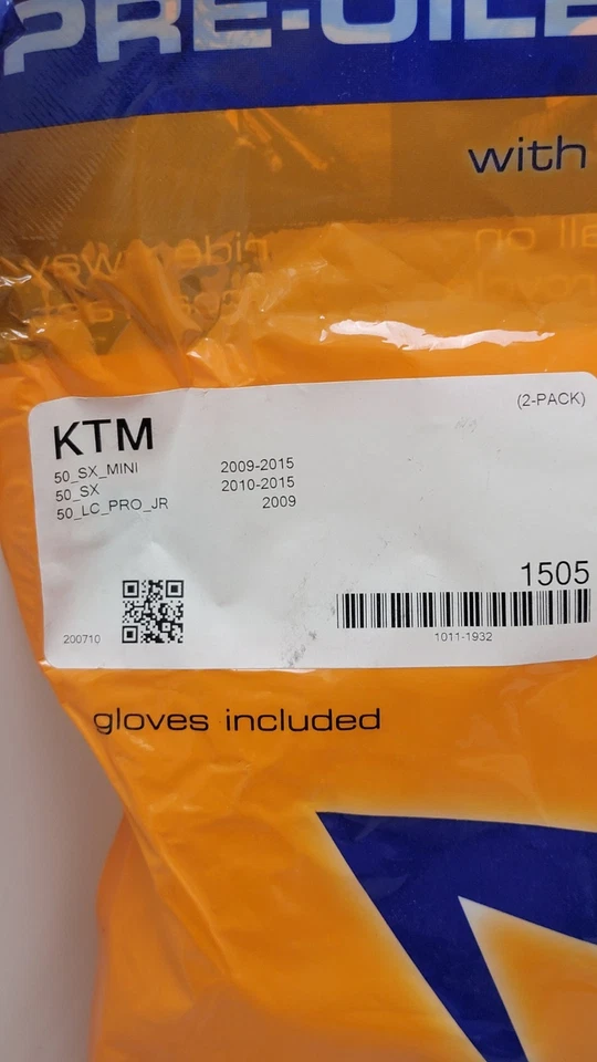 Filtro de aire preengrasado 1505 2pk KTM 50_SX Mini 50_SX 50_LC PRO JR 2009-15 SIN TRABAJO Foto 3 de 3