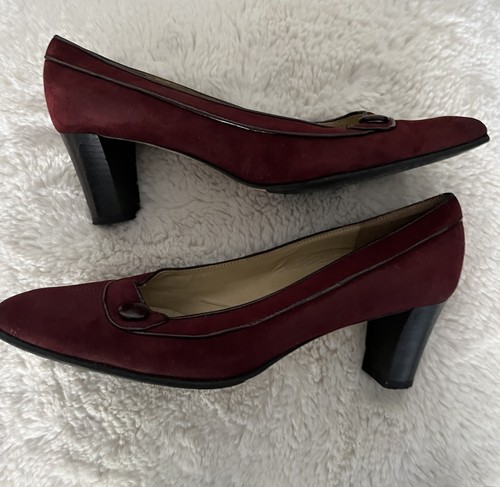 Women’s Designer Shoes Peter Sheppard Suede & Leather Heels 40.5 Made In Italy