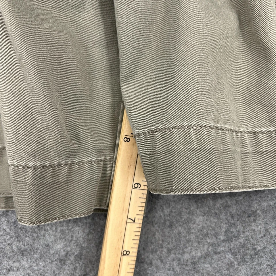 Pantalones Cortos Jocassee Para Hombres 34 Caqui Plisado Chino Sarga Algodón Hecho en EE. UU. Informales Foto 3 de 4