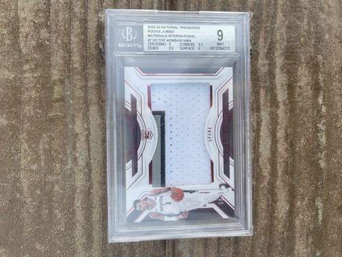 2023-24 National Treasures Victor Wembanyama Rookie Patch Ruby INTL /24 BGS 9 🔥