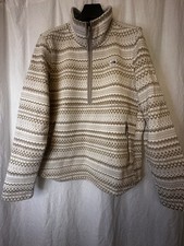 The North Face Women's XL Geometric 1/2 Zip Pullover Sweater Beige Brown