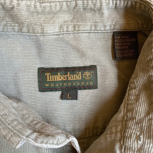 Timberland Weathergear Corduroy Button Down Shirt Men’s L Beige Khaki Long Shirt - Picture 2 of 9