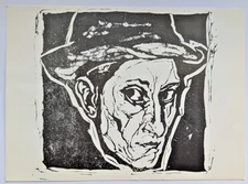 Josef Albers Self-Portrait Art Gallery Invitation Card 1983 Goethe House NYC