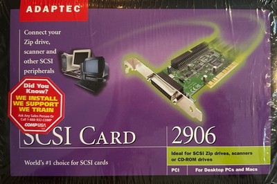 Vintage Adaptec AVA-2906 PCI card SCSI host adapter, for Mac or PCVintage Adapte