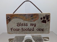 Pet Blessing Memorial Ceramic Hanging Plaque Sara Rubin Bless My Four-footed One
