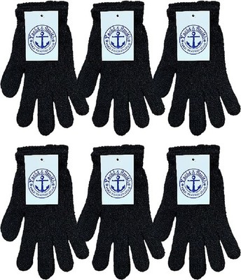 6 Units of Yacht & Smith Unisex Black Magic Gloves-Knitted Stretch Gloves,Black