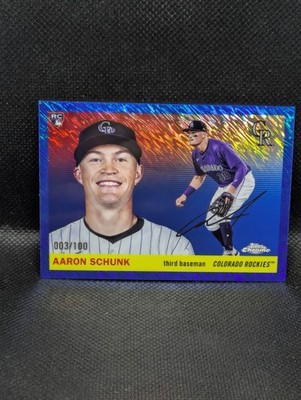 Topps Chrome 2026 Blue Lava /100 RC Aaron Schunk #386 Colorado Rockies
