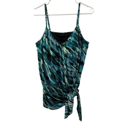 Magicsuit By Miraclesuit Size 14 Side Tie Tankini Swim Top Beach Resort Vacation