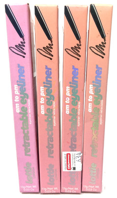 (4) Lottie AM To PM Retractable Eyeliner 0.03 oz Each Sealed ESPRESSO