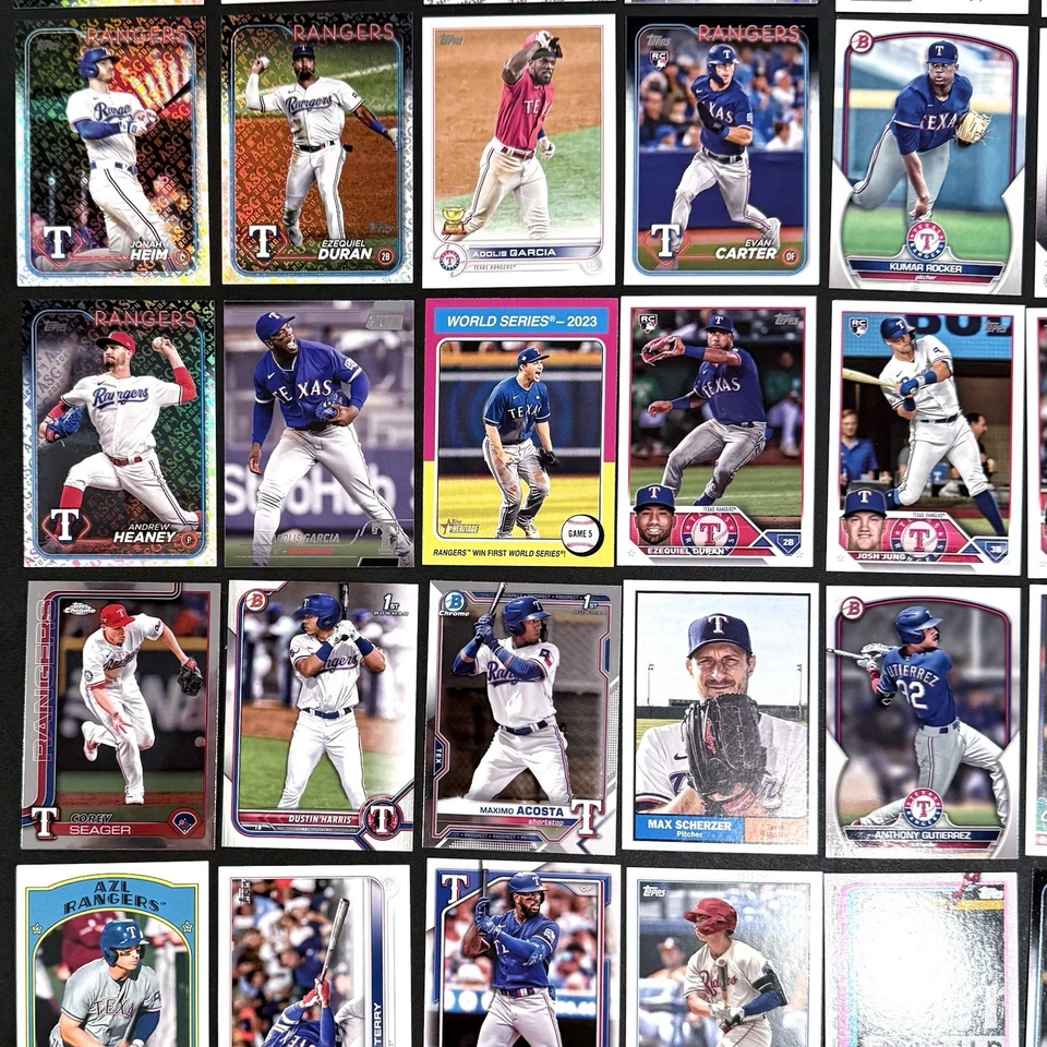 Lote de Texas Rangers (70) con refractor paralelos, tarjetas de novato RC, Prospects Holo + Foto 4 de 4