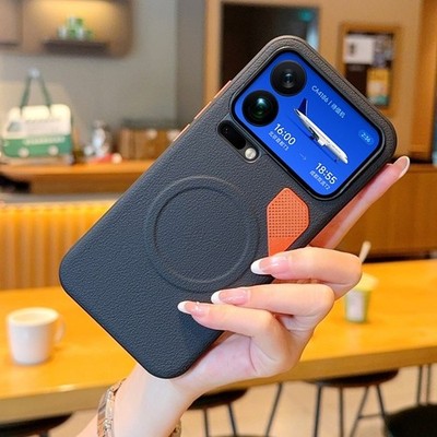 For XiaoMi 17 Pro, Unique Hybrid Armor Leather Magnetic Wireless Charging Cover