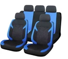Complete Set of Universal 5-Seater Honeycomb Car Seat Covers, Blue
