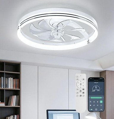 Modern LED Ceiling Fans with Lights and Remote Low Profile Ceiling Fan 6-Speed