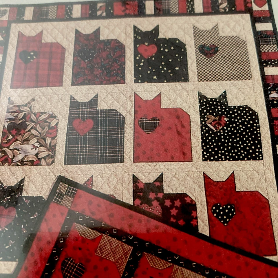 CRAZY FOR CATS  Vintage 1992 DEBBIE MUMM  Applique Mini Quilt Pattern Never Used - Image 2 of 4