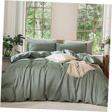 Bedding Duvet Cover Set 100 King 104"x90" Heathered Green No Comforter 