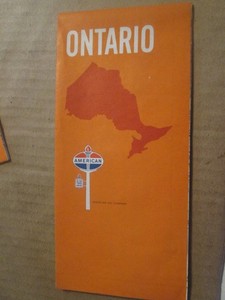 American Oil Company Road Map of Ontario Canada 1967