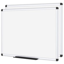 VIZ-PRO Magnetic Dry Erase Board, 36 X 24 2 Pack 36 X 24 Inches, Silver