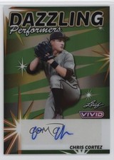 2024 Leaf Vivid Dazzling Performers Green Prismatic /4 Chris Cortez Auto 13u1