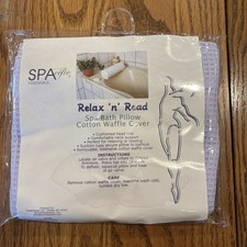 NIP SPAcific Essential Relax n Read Inflatable Bath Pillow WCotton Waffle Cover