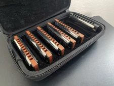 Hohner Marine Band 1896 6-piece Harmonica Set with Case ACDEG