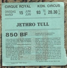 Jethro Tull, Eintrittskarte, Brüssel, 15.6.1...