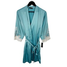 Natori Plume Wrap Robe in Aquarelle Size Small Lace Trim Elegant Romantic