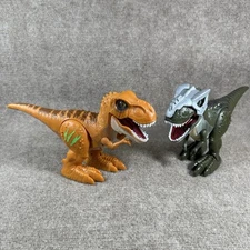 2 Robo Alive 12" Dinosaurs ZURU Robotic Walking Roaring T-Rex Helmet Battle