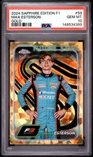 2024 TOPPS CHROME FORMULA 1 SAPPHIRE EDITION GOLD #59 MAX ESTERSON 1/50 PSA 10