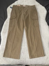 New Old Navy Mens Brown Straight Cargo Pants Size 38x32 Pants NWT Pockets