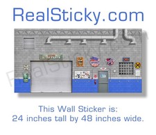 RC 1/10 Scale Garage Back Wall Sticker Race Shop Printed Decal Graphic Display