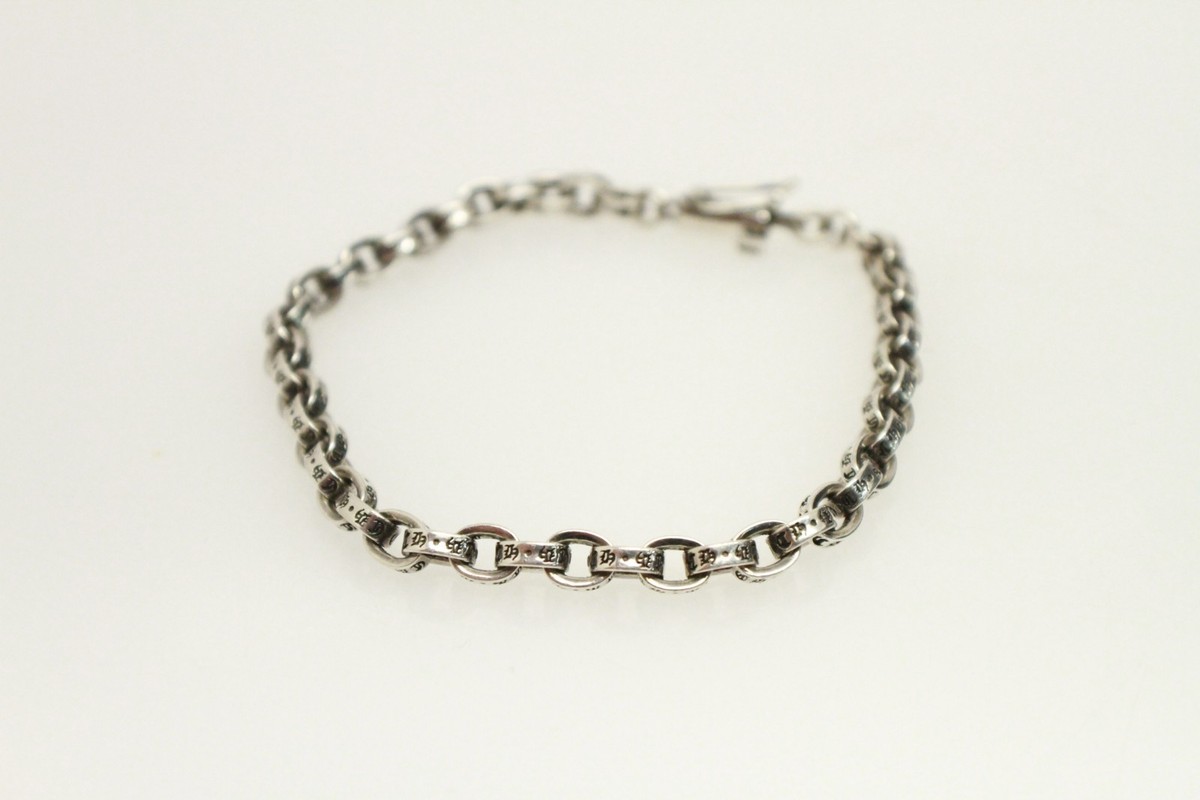 Chrome Hearts Sterling Silver Paper E Chain Bracelet | eBay
