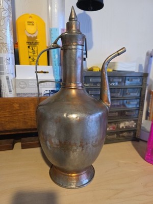19th Century Large vintage hand-forged copper ewer pitcher