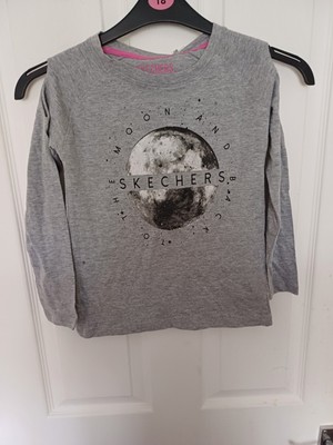 Brandneu mit Etikett Mädchen C/S Sketchers Langarm-T-Shirt grau Alter 6-7 Jahre 