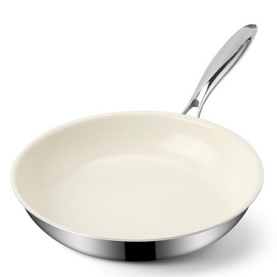 Hybrid Ceramic Non Stick Frying Pan 10 Inch, 5-Ply Stainless Steel Skillet,St...