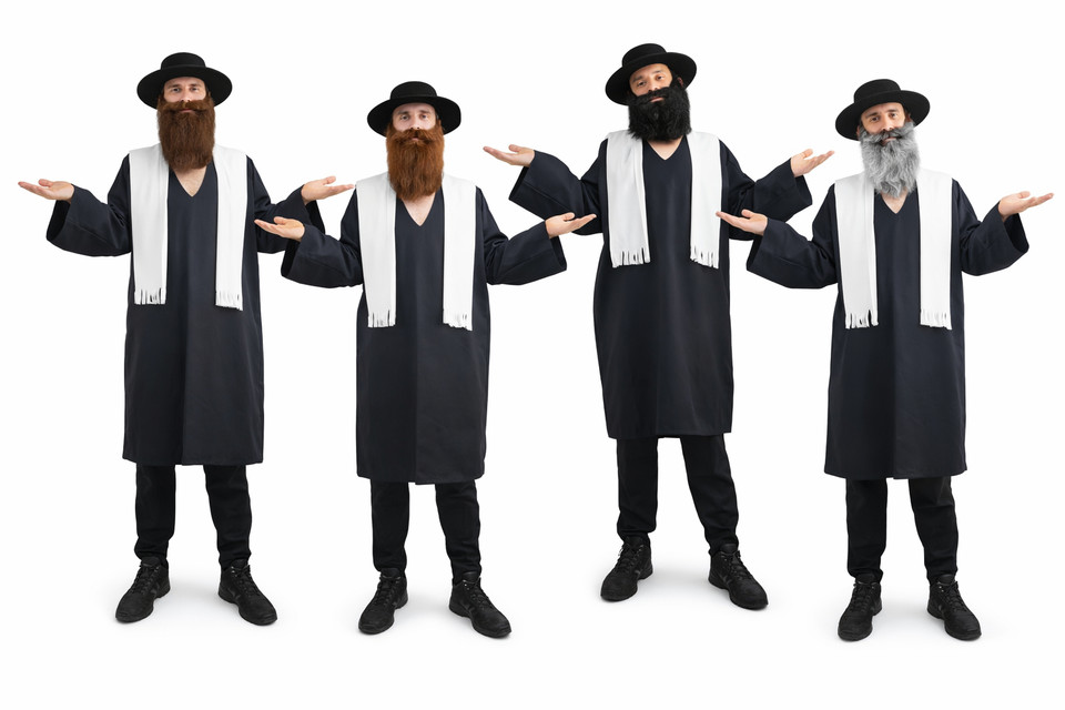 Adultos Rabino Predicador Religioso Maestro Judío Judío Vestido Elegante Disfraz