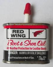 VINTAGE RED WING BOOT AND SHOE OIL METAL CAN 1 FL OZ