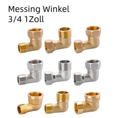 Messing Gewinde-Fittings Winkel IG AG 3/4 1 Zoll Schraubfitting Fittinge Fitting