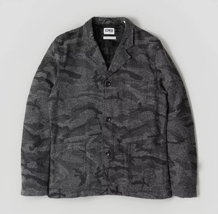EDWIN SIMPLE POST BLAZER JAPANESE GREY CAMOUFLAGE M