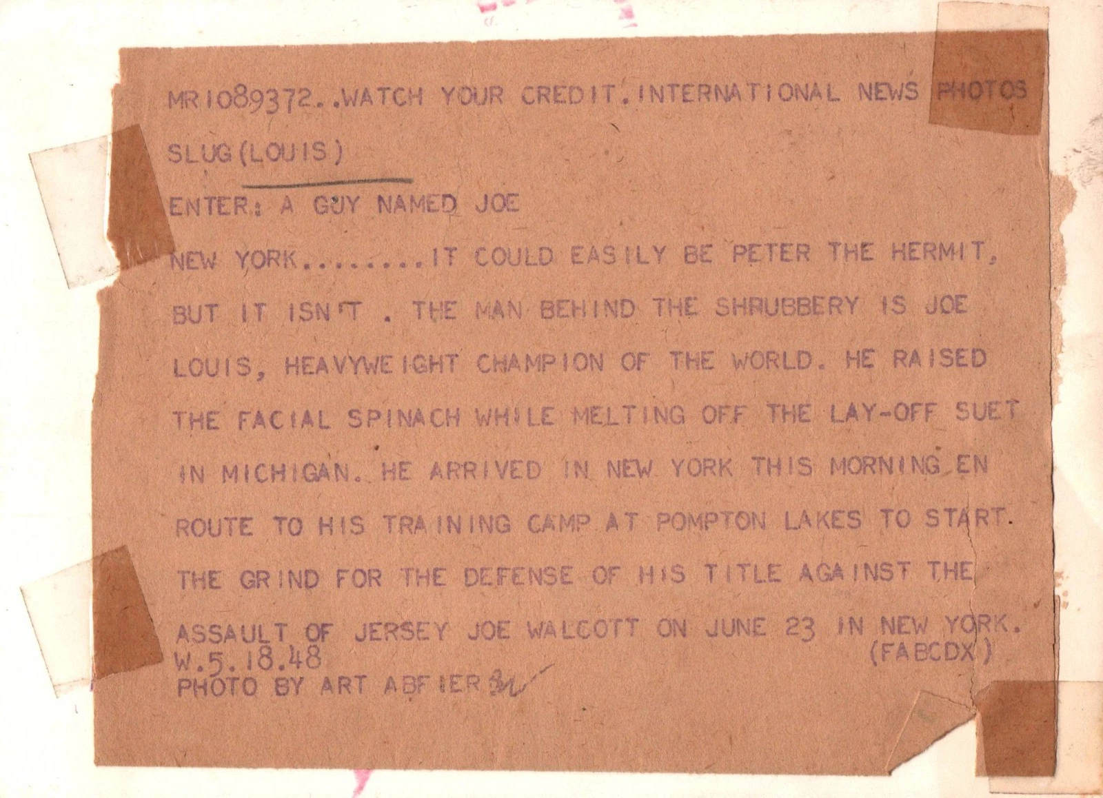 Joe Louis (1948) ❤ Vintage Press Photo by Art Abfier 1000K - 画像2/2