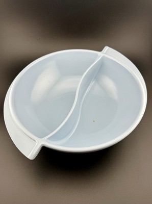 Vintage Melamine Divided Blue Serving Bowl by Boonton Ware